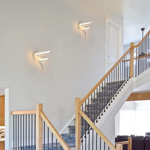 Moderne Lampe Murale Led Design Spirale, Applique Murale Interieur 16W 1750LM, 3500K Blanc Chaud Appliques LED Interieures pour Chambre, Salon, Escalier,Couloir