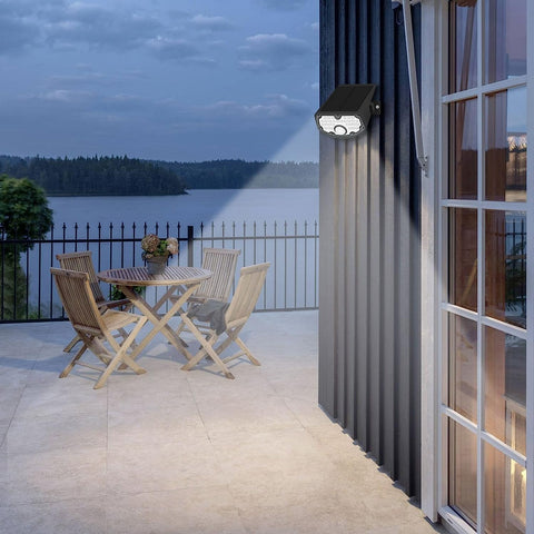 Applique solaire Extérieur Détecteur de Mouvement Lampe murale LED 6000K Pour Cour Jardin Couloir Terrasse Proche Mur Pathway Patio Villa