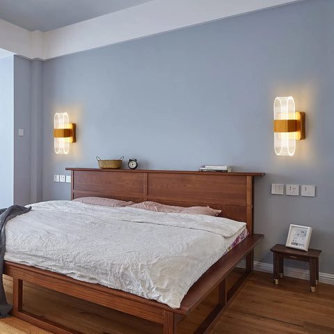Applique Murale Interieur LED Dimmable 10W, Lampe Murale Moderne Design Acrylique Romantique Créative, 3000K-6000K Lumière Lampe de Chevet pour Chambre à Coucher, Salon, Couloir (Or)