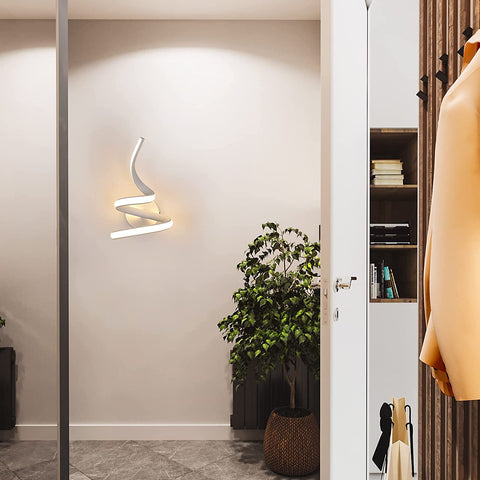 Moderne Lampe Murale Led Design Spirale, Applique Murale Interieur 16W 1750LM, 3500K Blanc Chaud Appliques LED Interieures pour Chambre, Salon, Escalier,Couloir