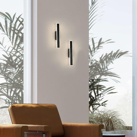 Applique Murale LED Dimmable Moderne Forme de ligne Lampe murale 3000K/4000K/6000K Pour chambre à coucher, salon, couloir, entrée Noir