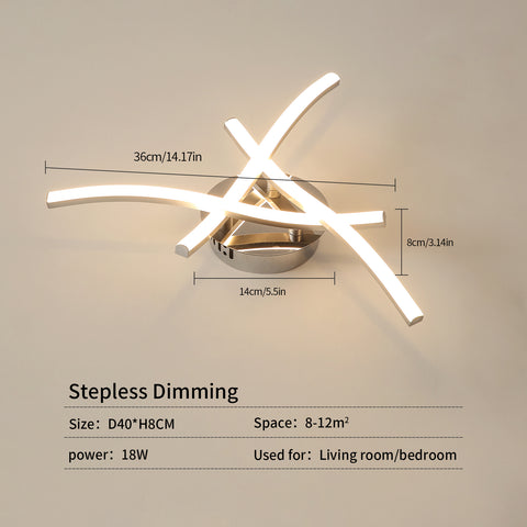 Plafonnier LED Dimmable, Luminaire Plafonnier avec Télécommande, 18W Design Ondulé Moderne Lampe de Lustre pour Chambre Salon Couloir