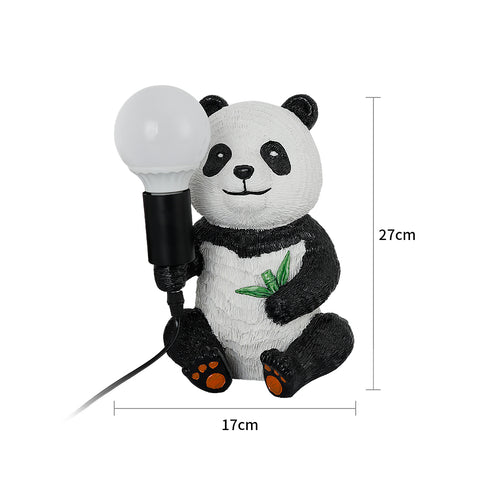 Lampes de table design Panda en résine, veilleuse créative moderne avec cordon enfichable, lampe de bureau LED animal