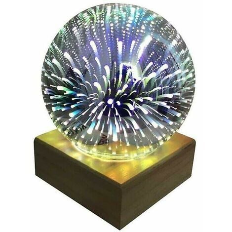 (Feux d'artifice) 3D Papillon LED Veilleuse USB Projecteur Boule Magique Lampe Feux D'artifice Décor À La Maison