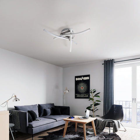 Plafonnier LED Dimmable, Luminaire Plafonnier avec Télécommande, 18W Design Ondulé Moderne Lampe de Lustre pour Chambre Salon Couloir