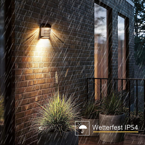 2 pièces Applique solaire Extérieur Lampe murale LED Pour Cour Jardin Couloir Terrasse Proche Mur Pathway Patio Villa