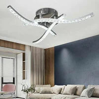 Plafonnier LED, luminaire plafonnier de vague, plafonnier en cristal, lumière blanche neutre 4000K, 21W , LED lustre moderne pour le restaurant de salon de chambre coucher