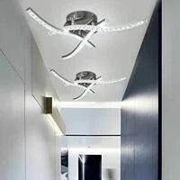 Plafonnier LED, luminaire plafonnier de vague, plafonnier en cristal, lumière blanche neutre 4000K, 21W , LED lustre moderne pour le restaurant de salon de chambre coucher
