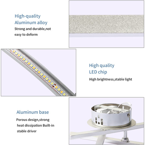 Plafonnier LED Dimmable, Luminaire Plafonnier avec Télécommande, 18W Design Ondulé Moderne Lampe de Lustre pour Chambre Salon Couloir