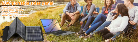 Panneau Solaire Pliable Imperméable, observateur et Efficace, Cellules Solaires pour Camping en Plein Air, Chargeur de Sac, 60W