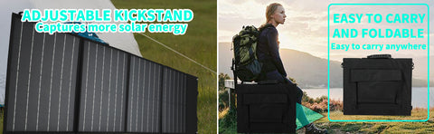 Titre optimisé en français : Chargeur solaire pliable de 100W, 18V, sac portable pour activités en extérieur