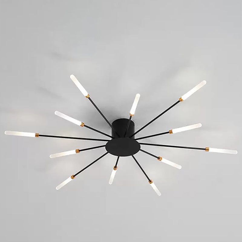 LED plafonnier lumière Moderne feu d'artifice Design Lampe créatif Chic Suspension Lustre intérieur Simple Salon Salle,Noir