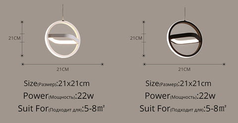 Moderne Led Pendentif Lumières Pour Salon Chambre Salle À Manger Cuisine Intérieur Rond Carré Lampe Suspension Lampe Luminaire