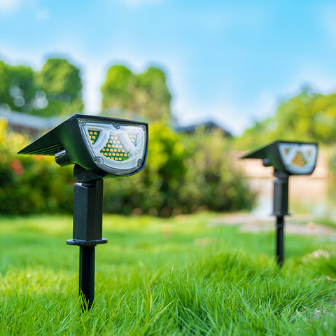 Lampe de jardin solaire avec détecteur de mouvement, lampes solaires pour l'extérieur, applique murale extérieure étanche IP65, 43LED lumière solaire très lumineuse 650lm, lot de 2