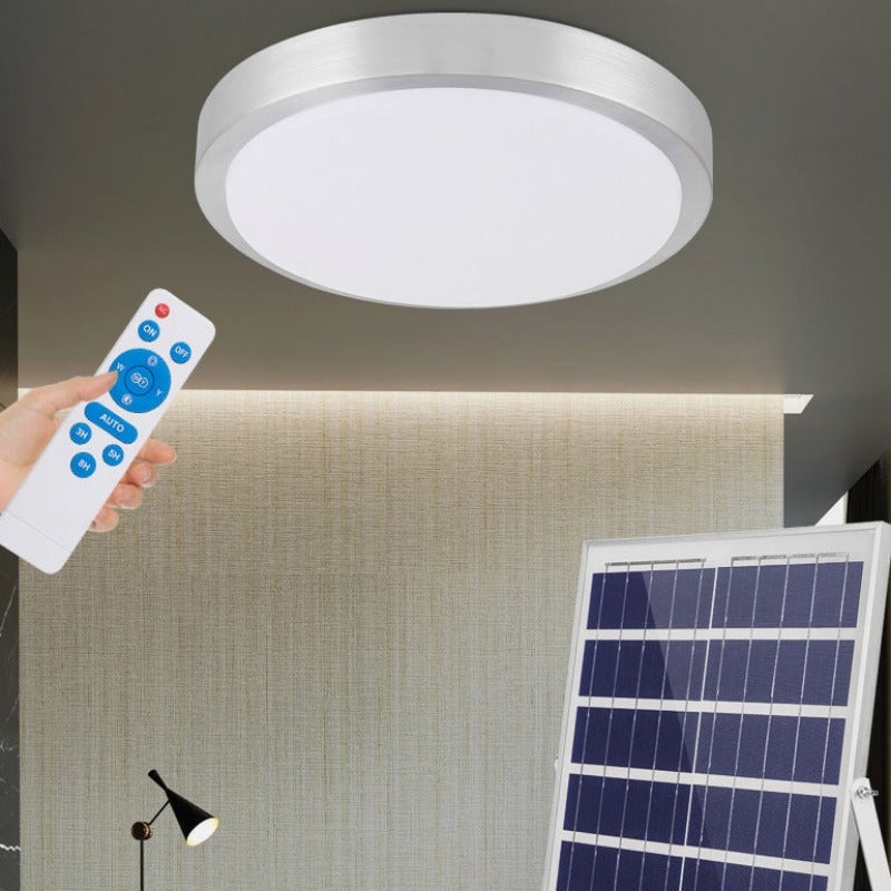 Plafonnier Solaire Intérieur/Extérieur Lampe Solaire Avec Télécommande 117 LED éclairage Solaire Capteur Crépusculaire étanche IP65