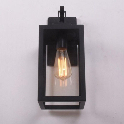 Applique Murale Extérieur Lanterne Mural Luminaires muraux d'extérieur, Lampe Murale Extérieure Luminaire mural noir mat antirouille pour garage, porte, couloir.