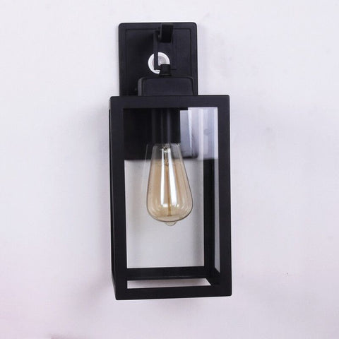 Applique Murale Extérieur Lanterne Mural Luminaires muraux d'extérieur, Lampe Murale Extérieure Luminaire mural noir mat antirouille pour garage, porte, couloir.