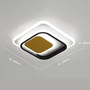 Plafonnier LED, 36W Lampe de plafond LED Acrylique, 25x25CM Lampe de salle Moderne Square pour Balcon Chambre Salon Blanc Froid 6000K