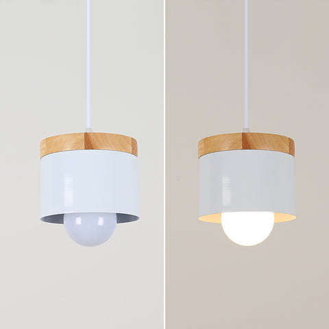 E27 Minimaliste Lustre salle à manger Creative Aisle Lumière moderne Minimaliste  en bois massif Bar Chambre Lampe de chevet Fer Forgé Métal Macaron Color Scheme (ampoule non inclus)